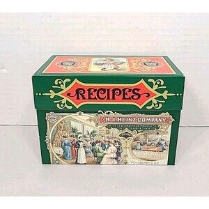 Vintage Metal Recipe Box H. J. Heinz Company 1987 USA W/dividers